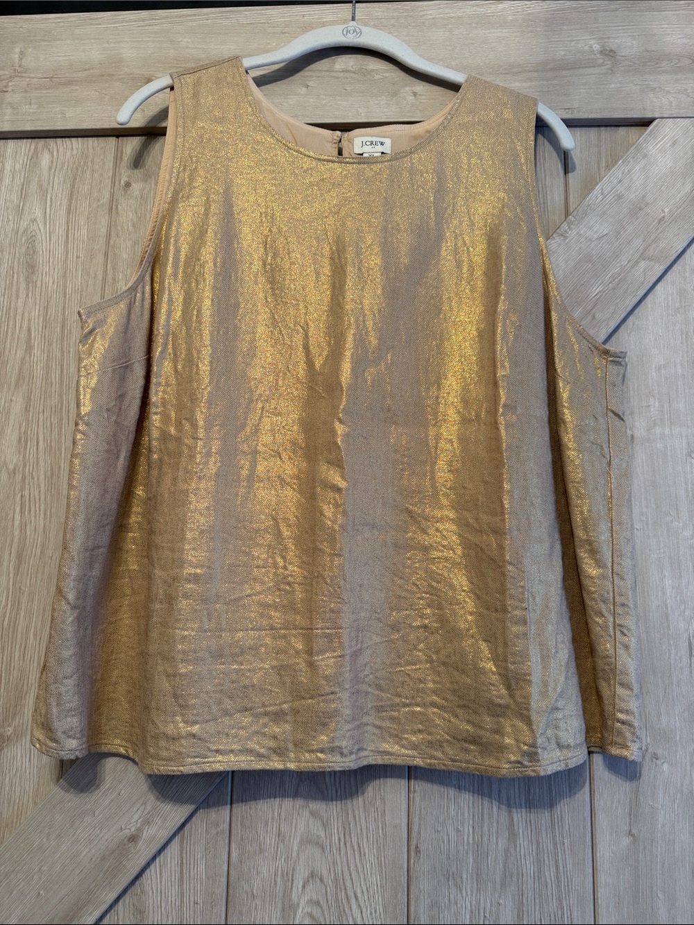 J. Crew Gold Shimmer Linen Blend Tank
